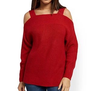 Cold shoulder sweater